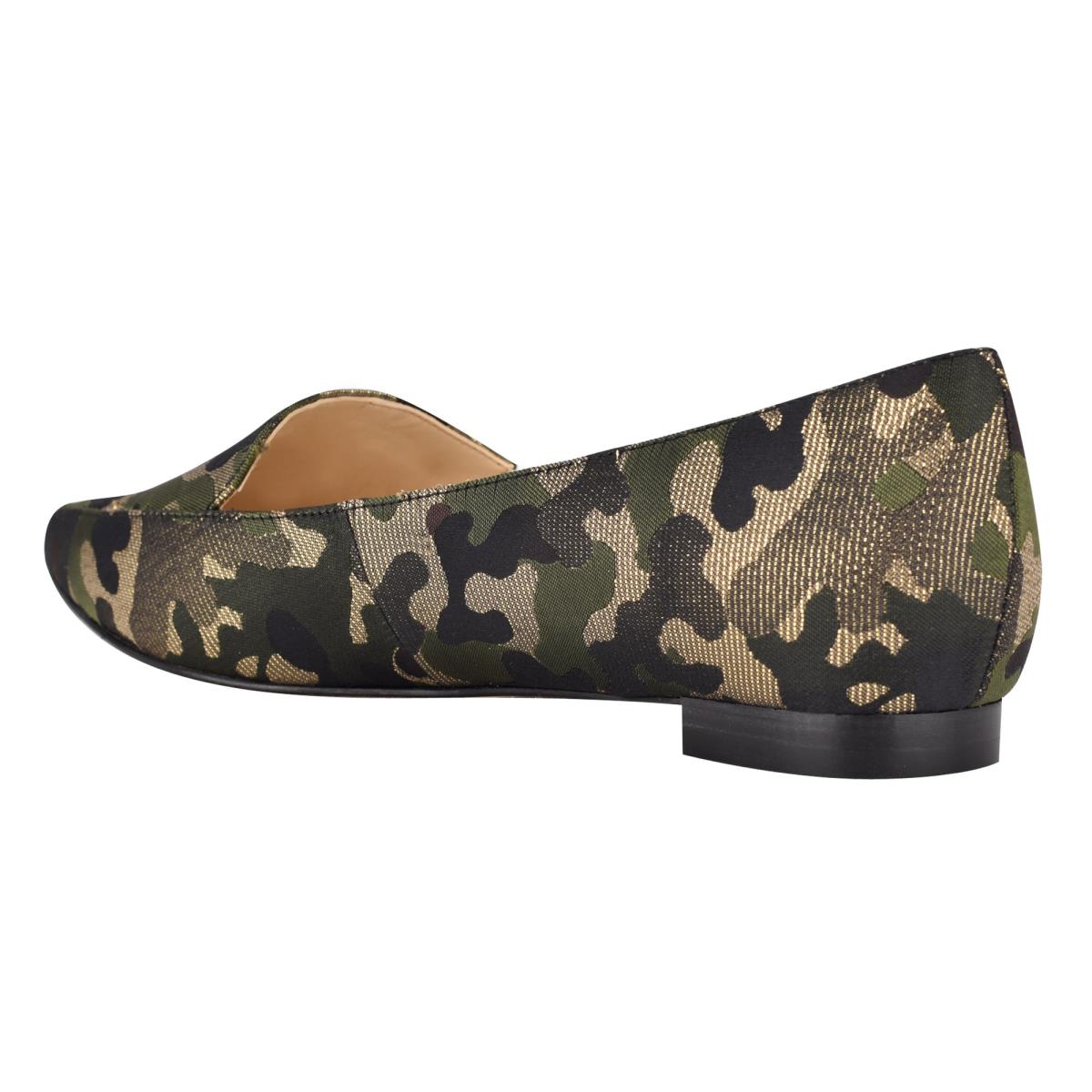 Nine West Abay Smoking Flats Kadın Camo | 2489IYAET