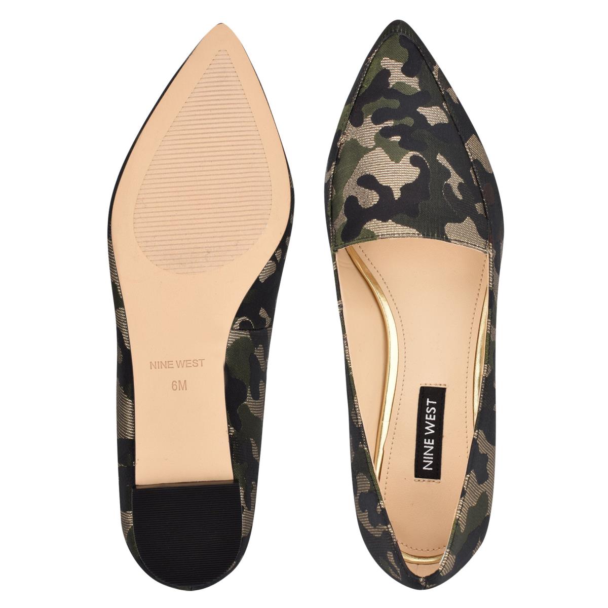 Nine West Abay Smoking Flats Kadın Camo | 2489IYAET