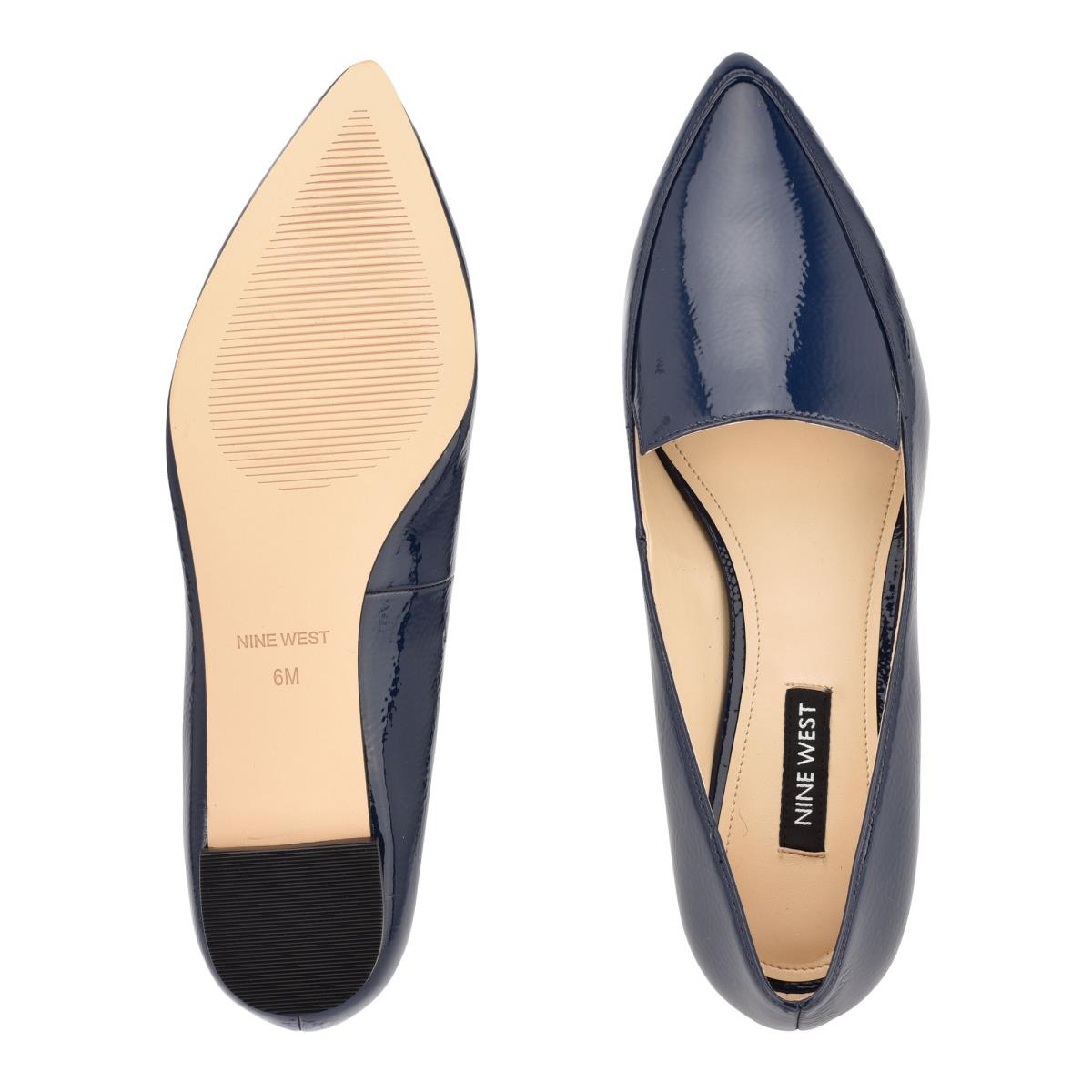 Nine West Abay Smoking Flats Kadın Mavi | 6582DSOJX