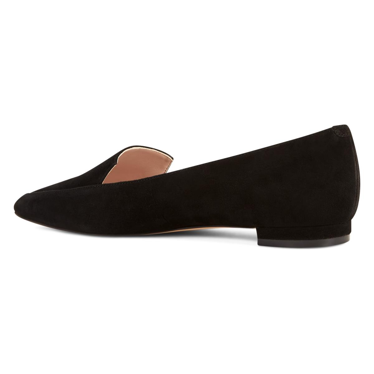 Nine West Abay Smoking Flats Kadın Siyah | 0642TMRAN