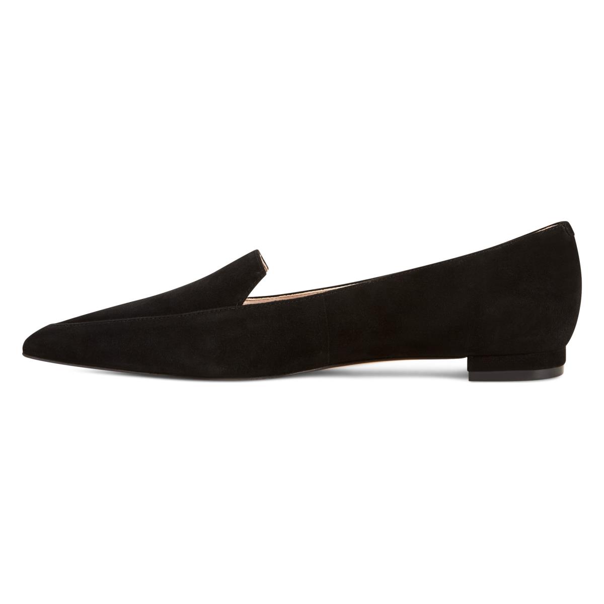 Nine West Abay Smoking Flats Kadın Siyah | 0642TMRAN