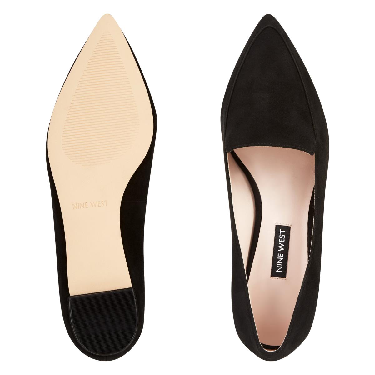 Nine West Abay Smoking Flats Kadın Siyah | 0642TMRAN