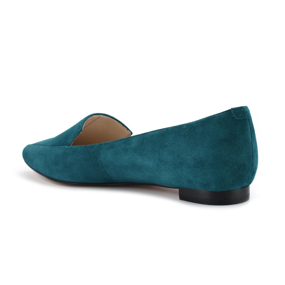 Nine West Abay Smoking Flats Kadın Turkuaz | 8573ISMAY