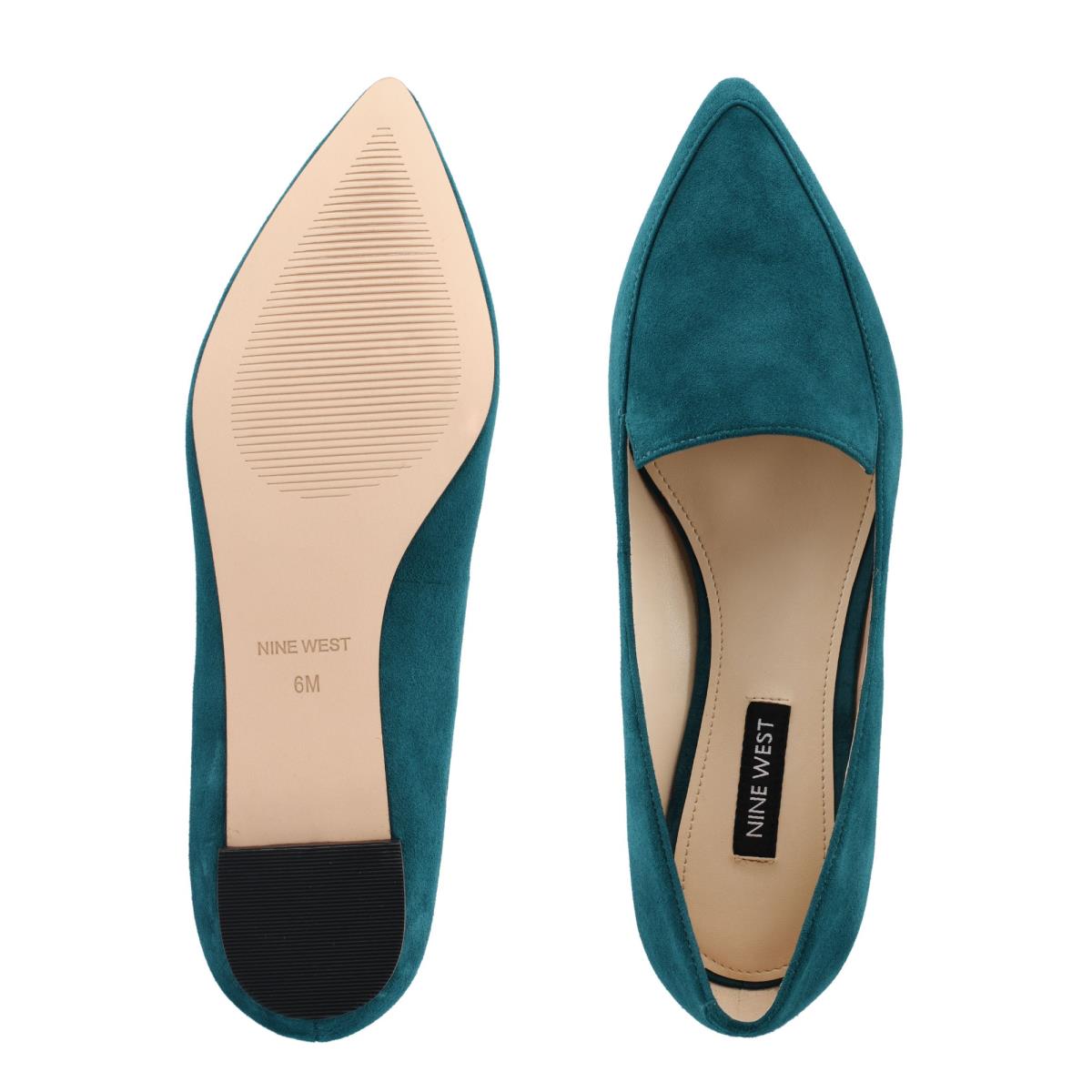 Nine West Abay Smoking Flats Kadın Turkuaz | 8573ISMAY