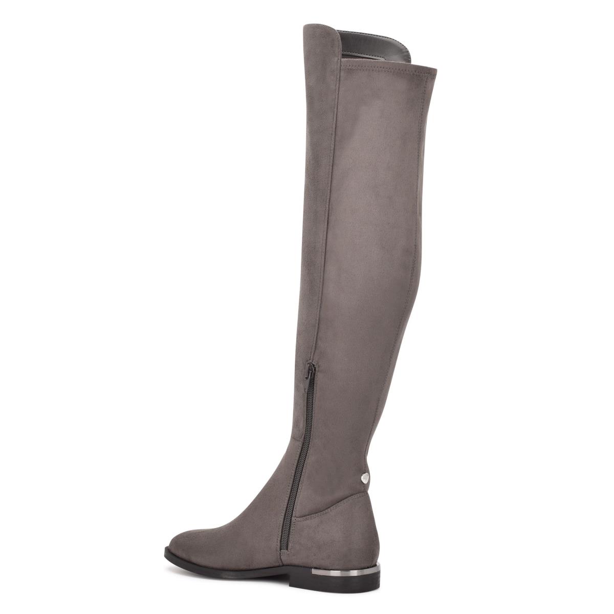 Nine West Allair Over the Knee Bot Kadın Gri | 8309LUGSD