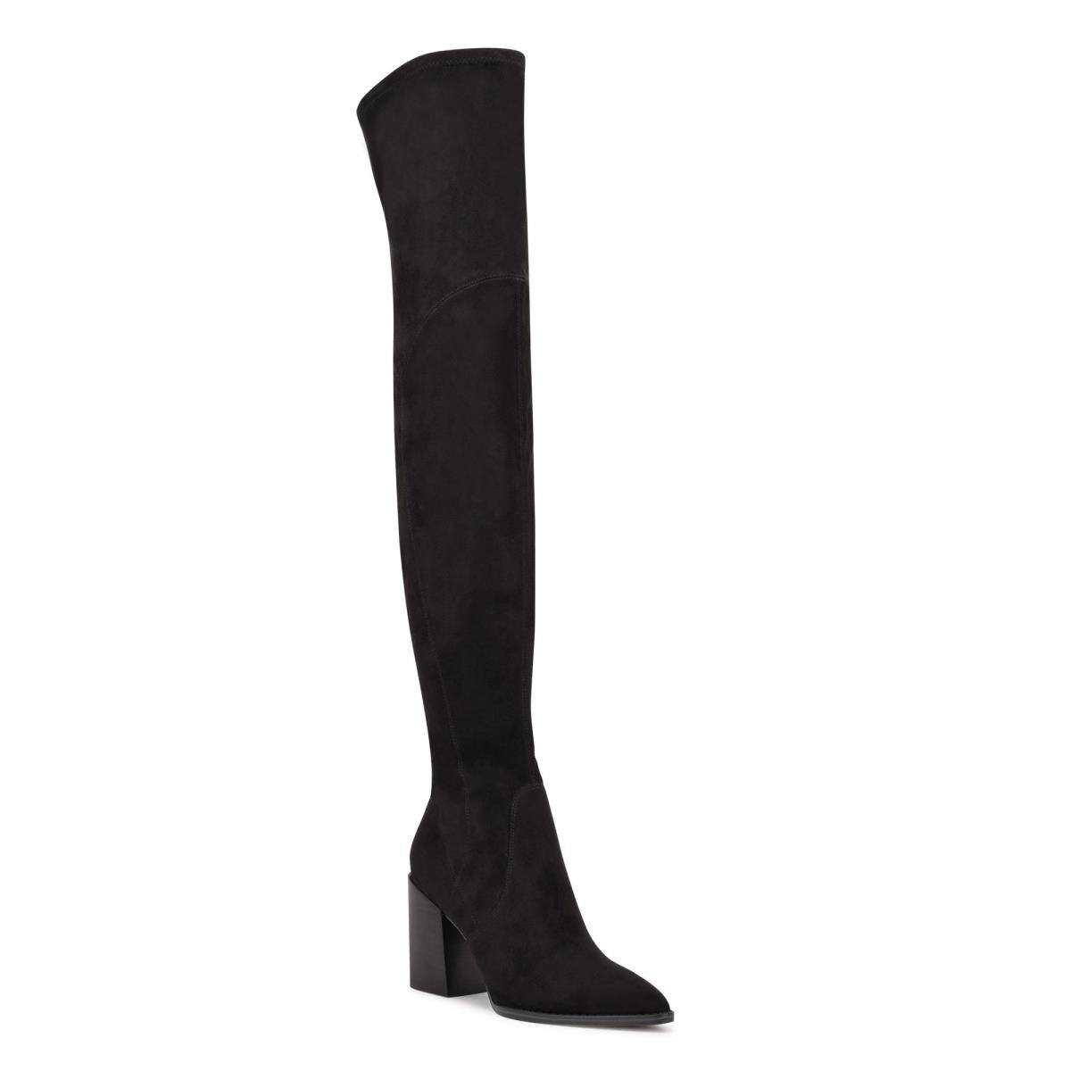 Nine West Barret Over The Knee Topuklu Bot Kadın Siyah | 0192VQBPY