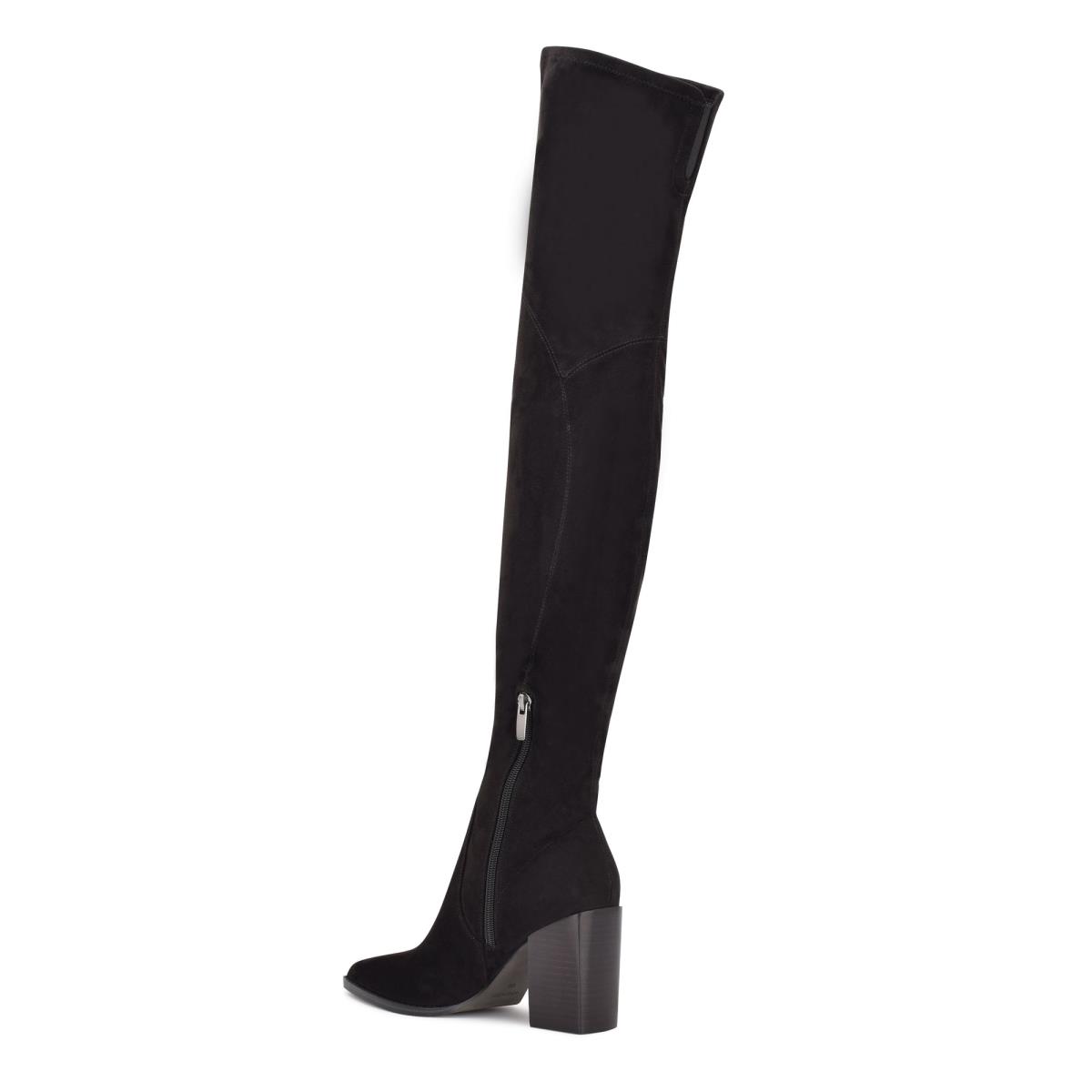 Nine West Barret Over The Knee Topuklu Bot Kadın Siyah | 0192VQBPY