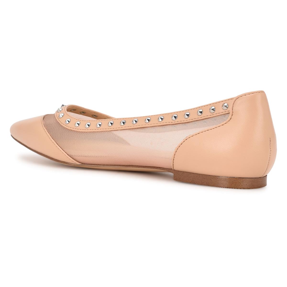 Nine West Bizzie Pointy Burunlu Bale Ayakkabısı Kadın Pembe | 4615DLQEF