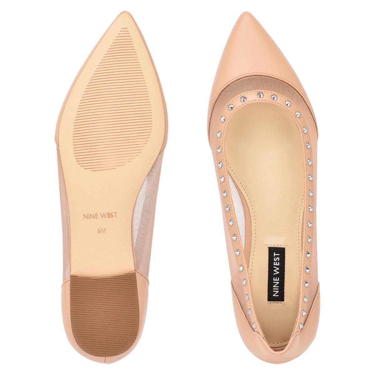 Nine West Bizzie Pointy Burunlu Bale Ayakkabısı Kadın Pembe | 4615DLQEF