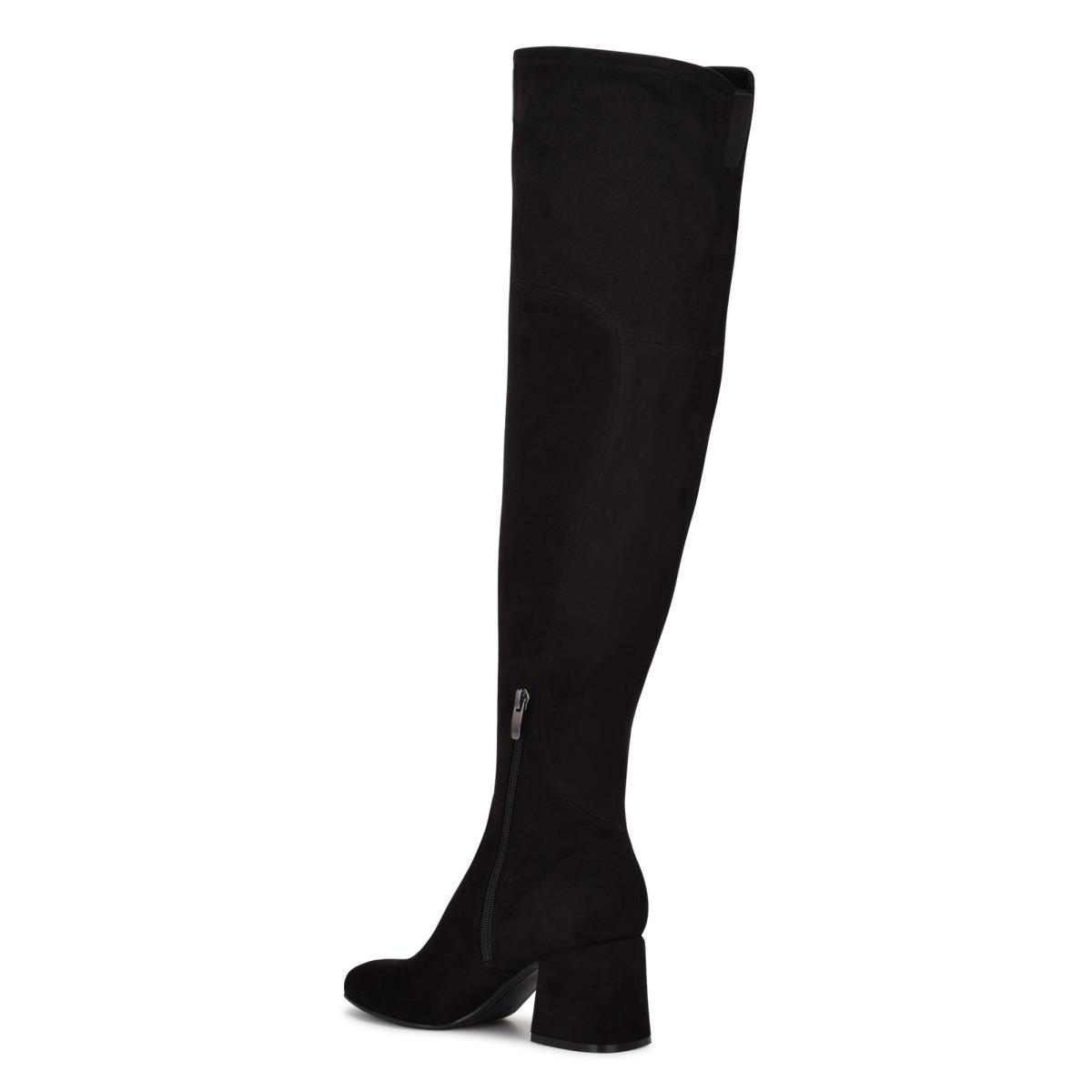 Nine West Blocky Over The Knee Topuklu Bot Kadın Siyah | 0695EMJBN