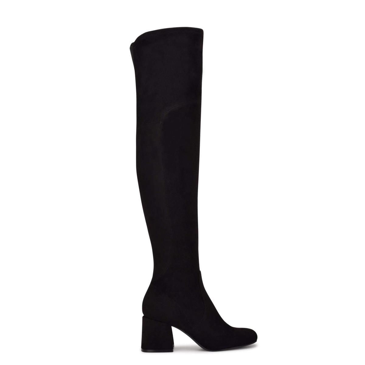 Nine West Blocky Over The Knee Topuklu Bot Kadın Siyah | 0695EMJBN