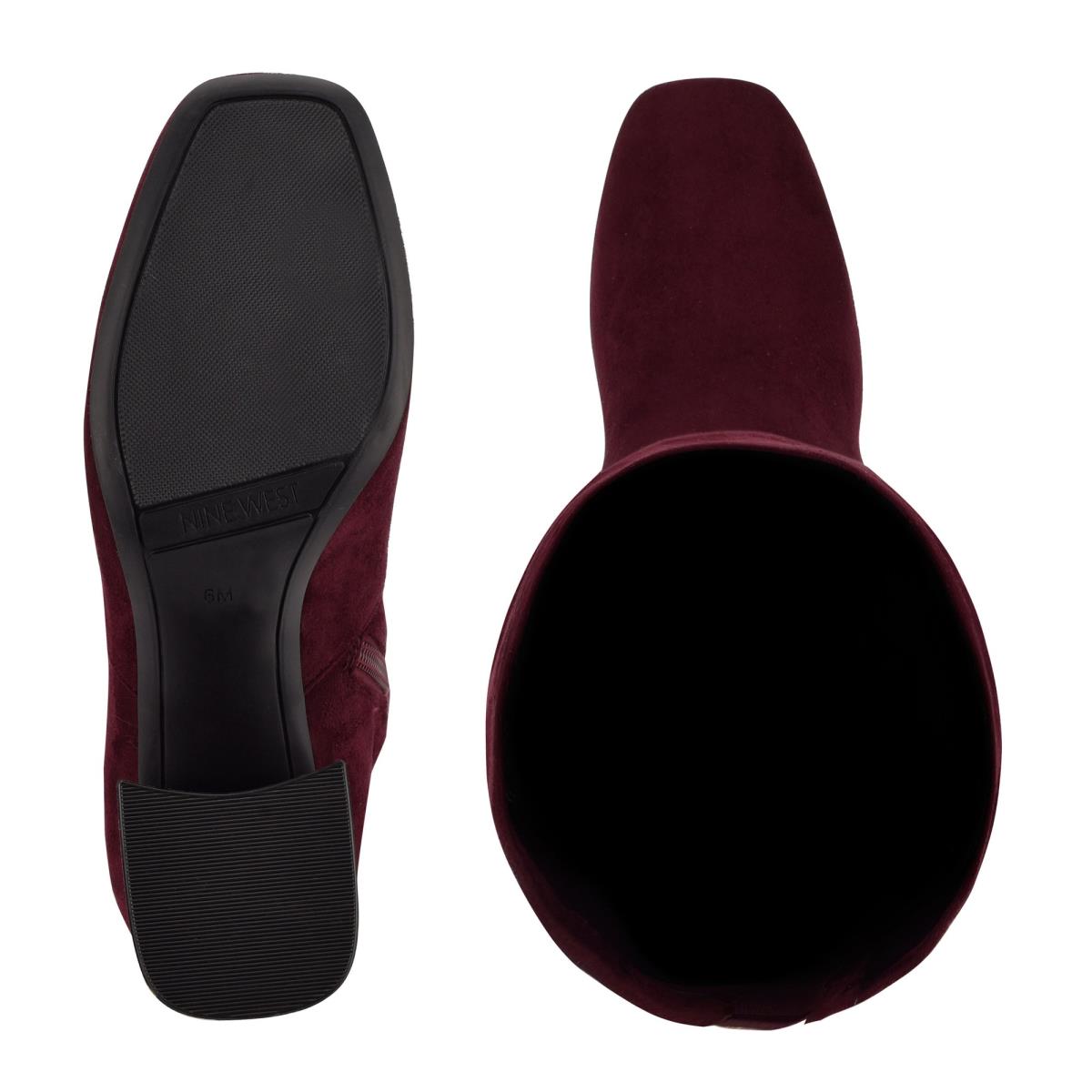 Nine West Blocky Over The Knee Topuklu Bot Kadın Bordo | 9473OZMVP