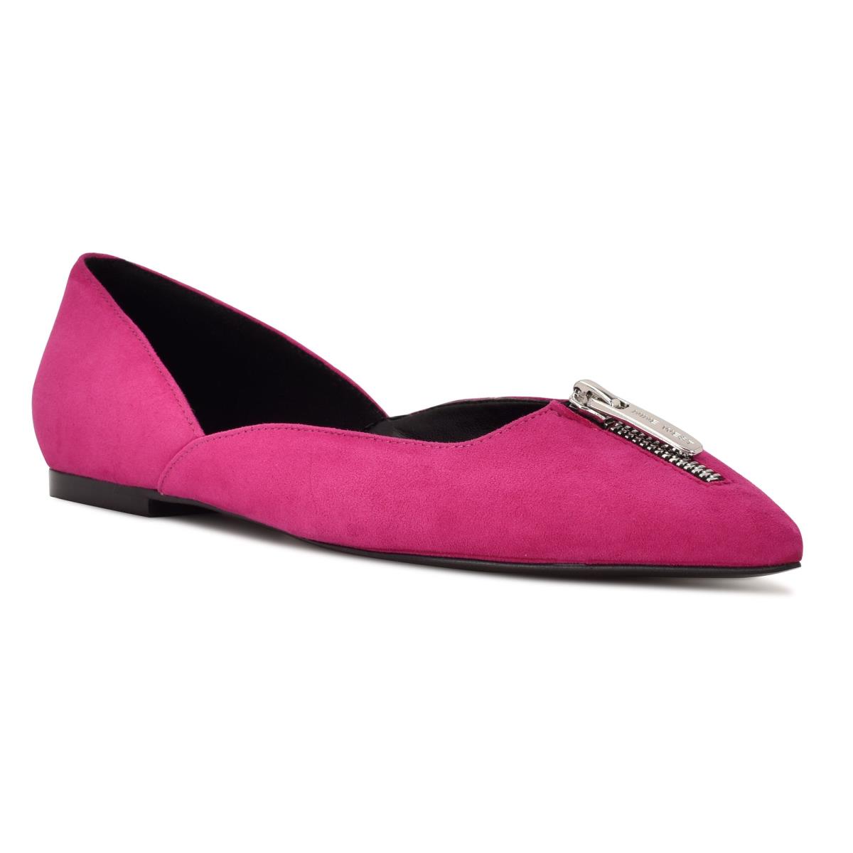 Nine West Brina Pointy Burunlu Bale Ayakkabısı Kadın Pembe | 8379ZPEQD