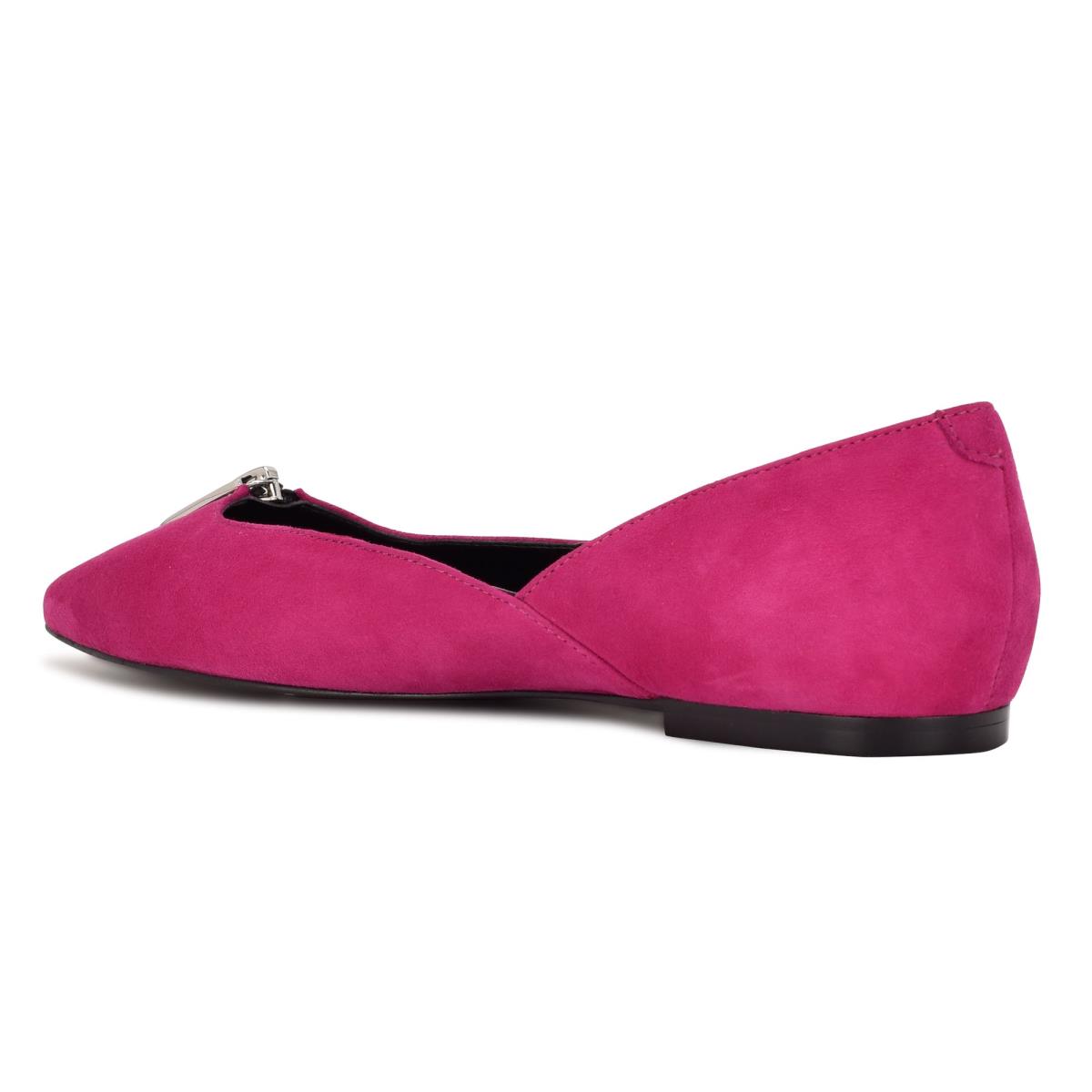 Nine West Brina Pointy Burunlu Bale Ayakkabısı Kadın Pembe | 8379ZPEQD