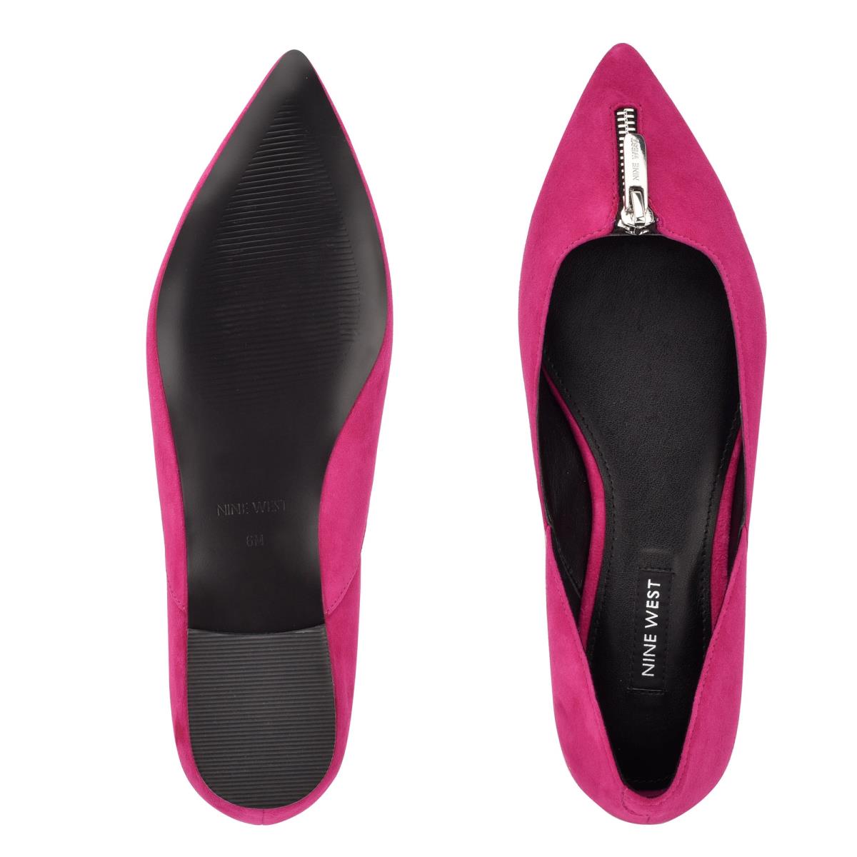 Nine West Brina Pointy Burunlu Bale Ayakkabısı Kadın Pembe | 8379ZPEQD