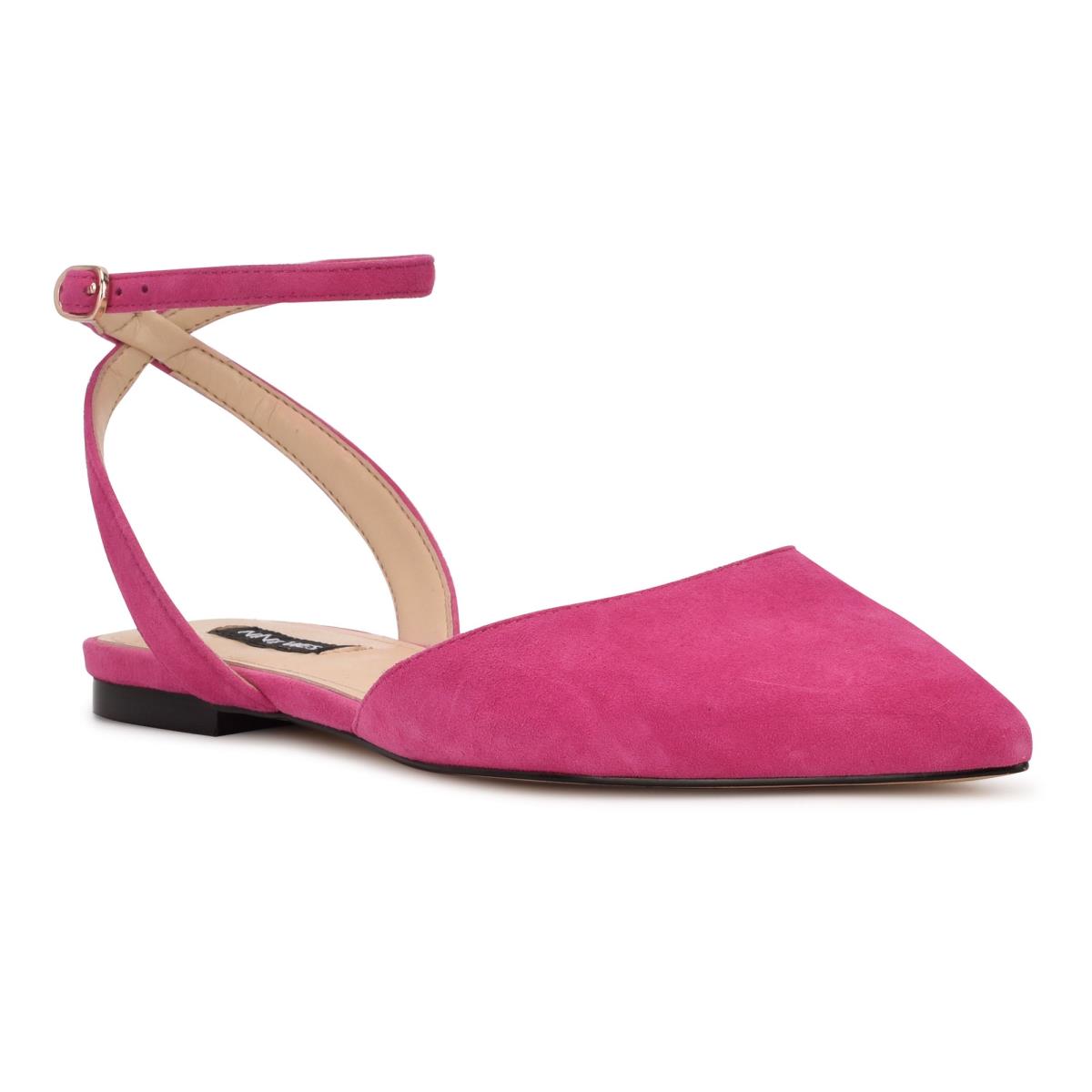 Nine West Briy Pointy Burunlu Bale Ayakkabısı Kadın Pembe | 6892LHSRZ