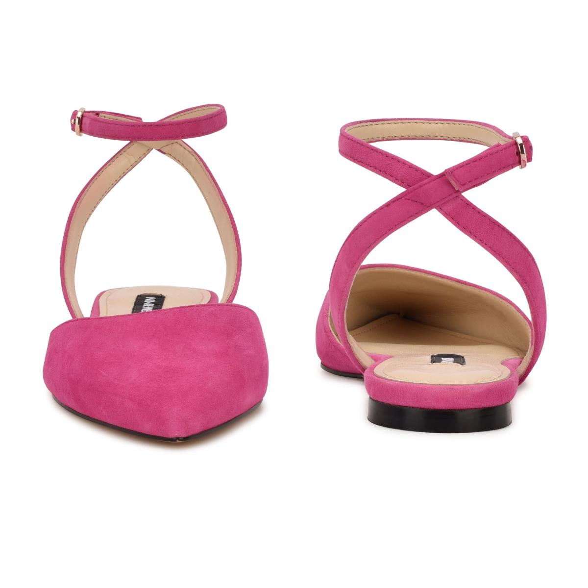 Nine West Briy Pointy Burunlu Bale Ayakkabısı Kadın Pembe | 6892LHSRZ