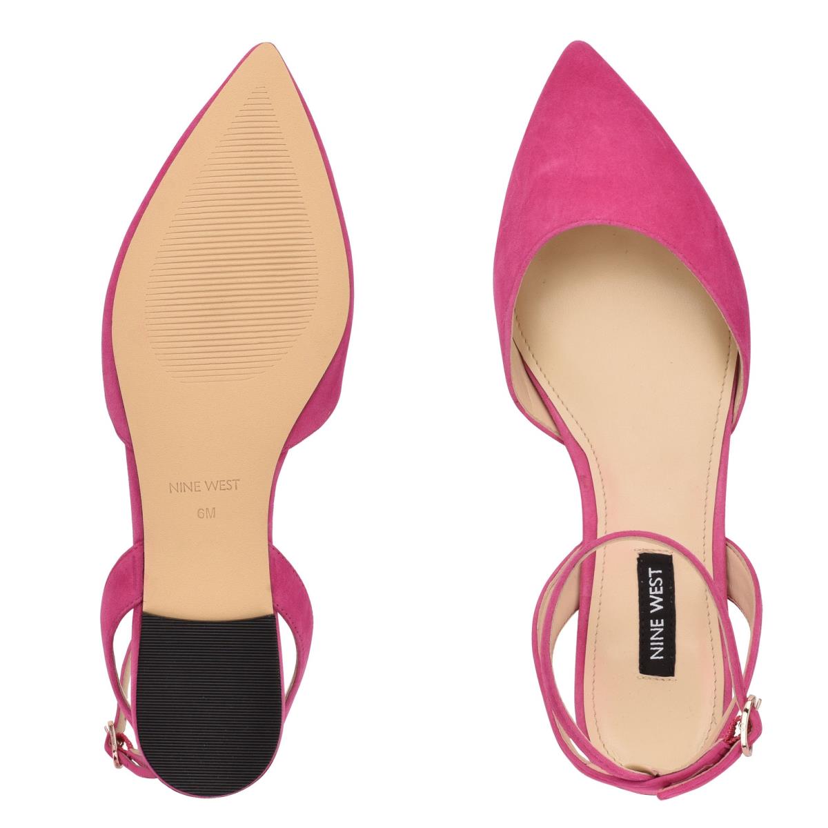 Nine West Briy Pointy Burunlu Bale Ayakkabısı Kadın Pembe | 6892LHSRZ