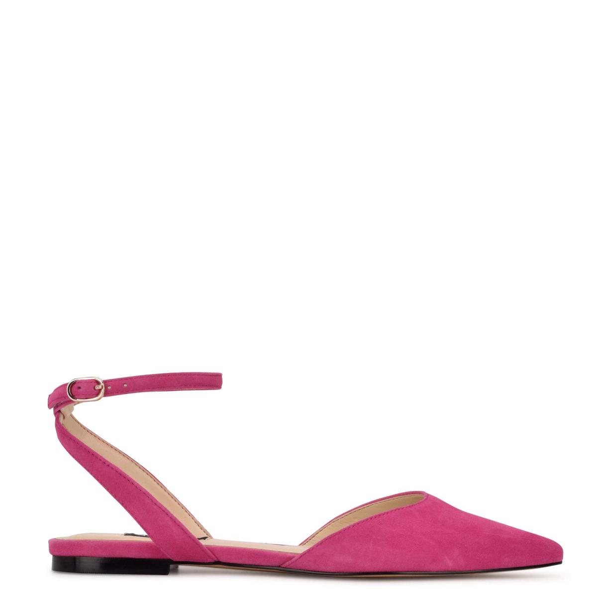 Nine West Briy Pointy Burunlu Bale Ayakkabısı Kadın Pembe | 6892LHSRZ