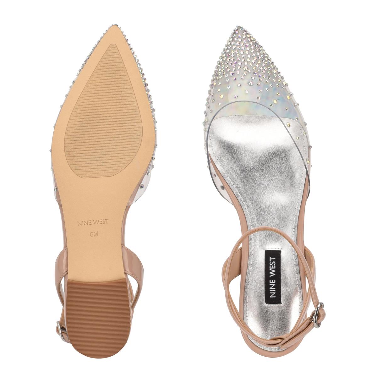 Nine West Briya Pointy Burunlu Bale Ayakkabısı Kadın Bej Rengi | 7951WESUP