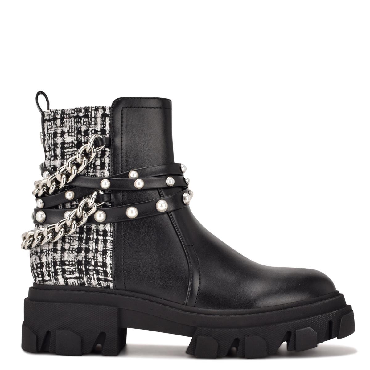 Nine West Cearlz Lug Sole Bot Kadın Siyah | 3975VDLOY