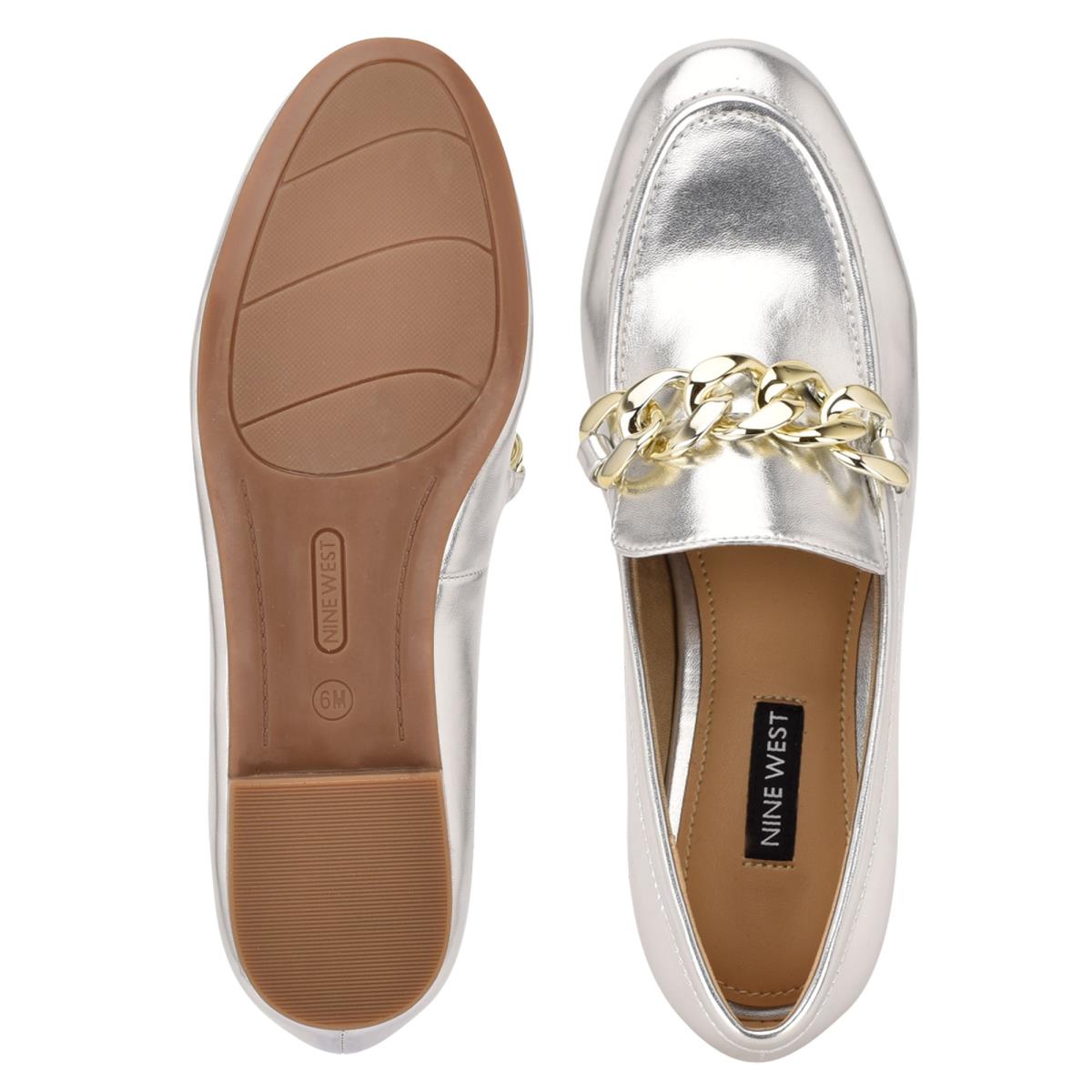 Nine West Chain Slip-On Loafer Ayakkabı Kadın Gümüş | 9714ZROMG