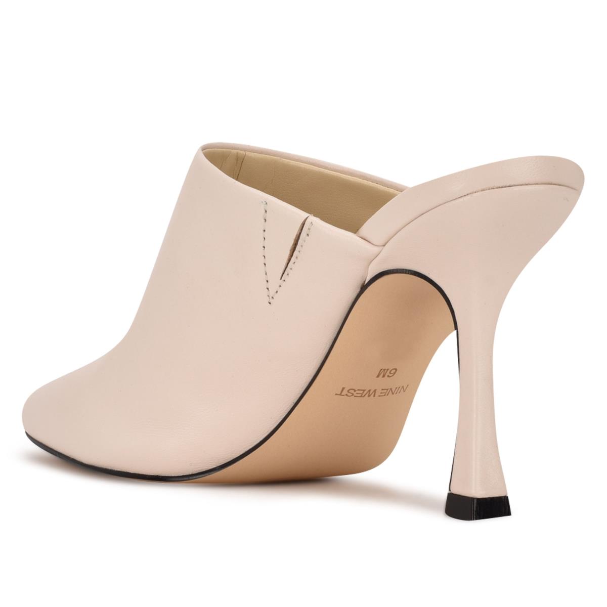 Nine West Ciao Heel Mule Ayakkabı Kadın Krema | 0295ADMJL