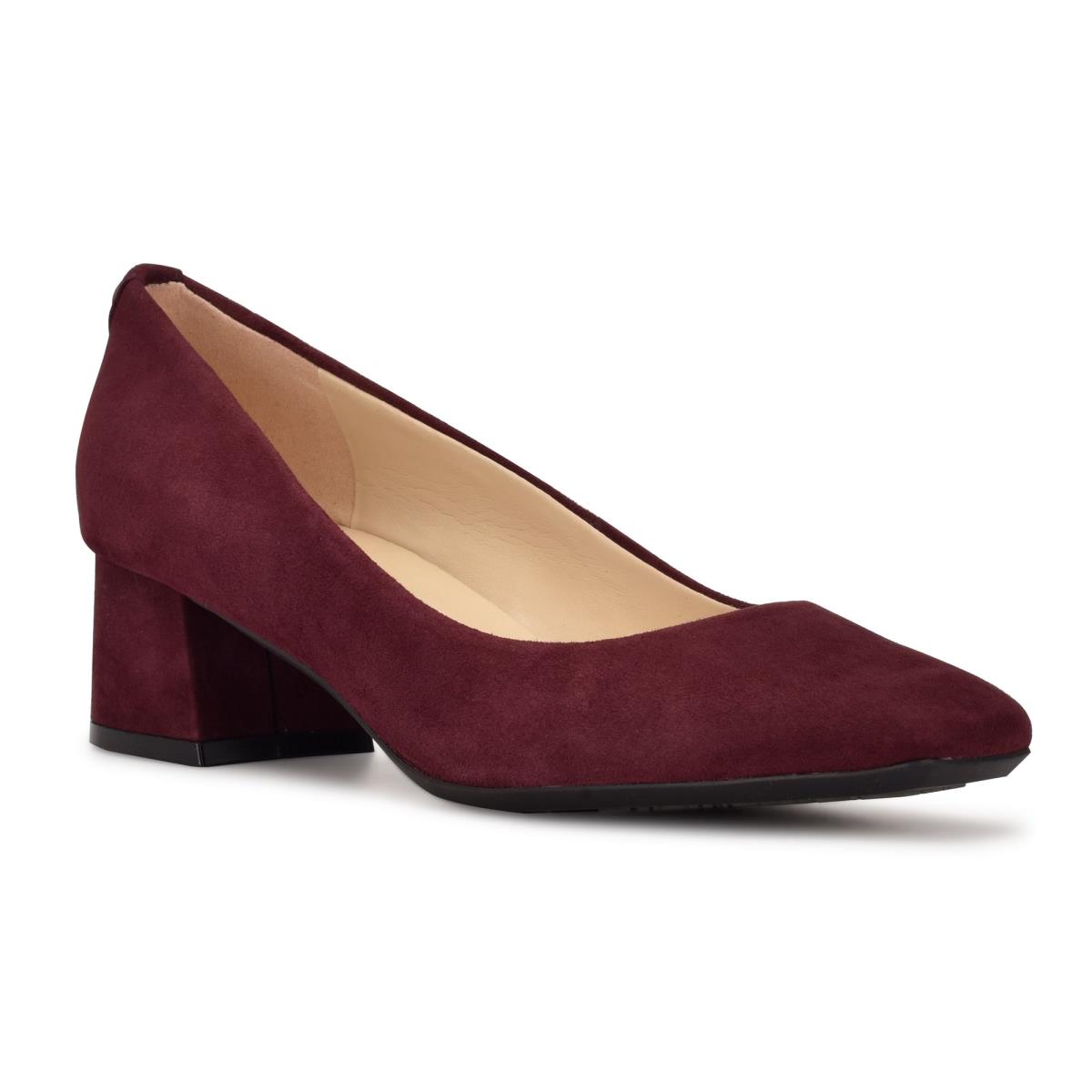 Nine West Cloe 9x9 Block Heel Stiletto Ayakkabı Kadın Claret | 9162FDTLV