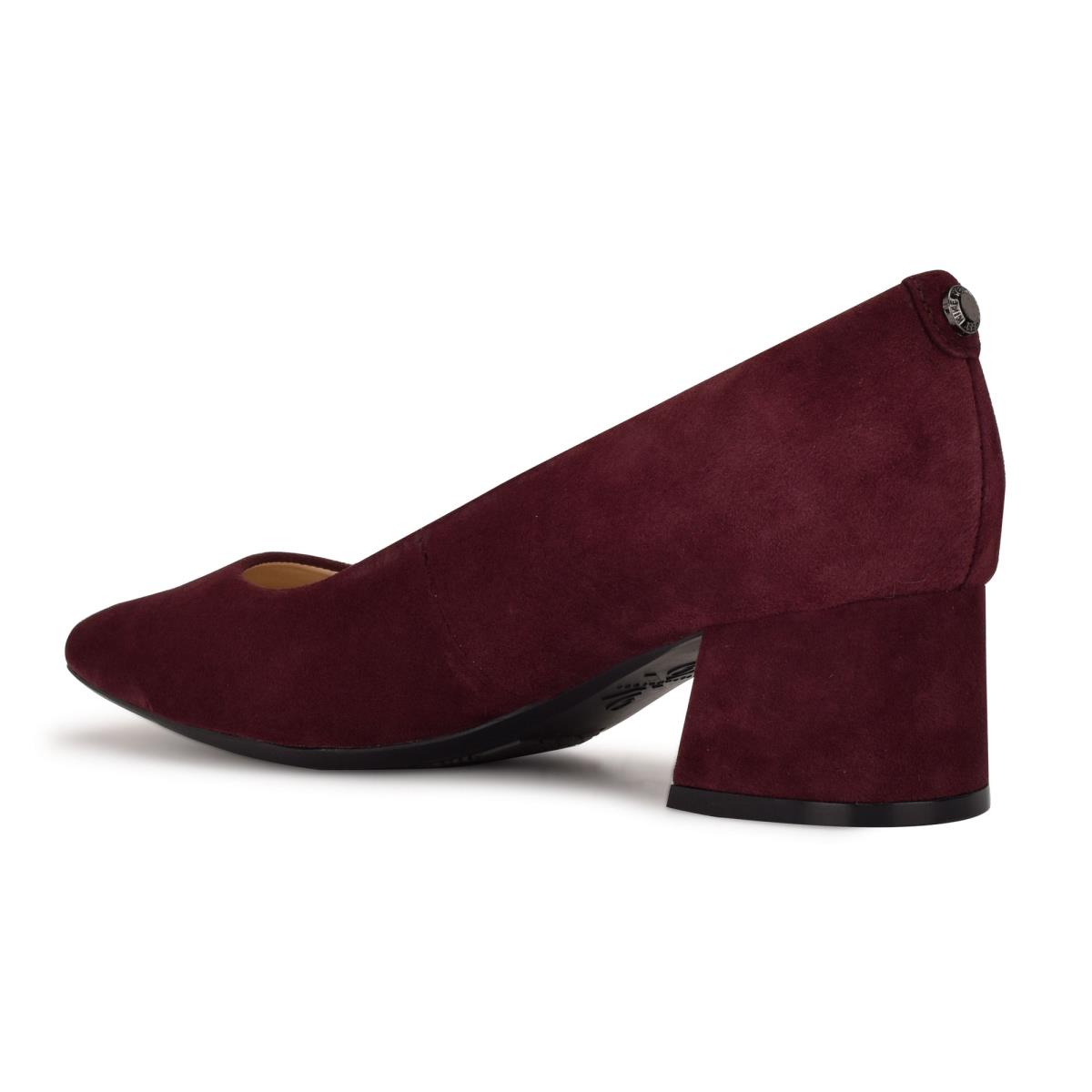 Nine West Cloe 9x9 Block Heel Stiletto Ayakkabı Kadın Claret | 9162FDTLV