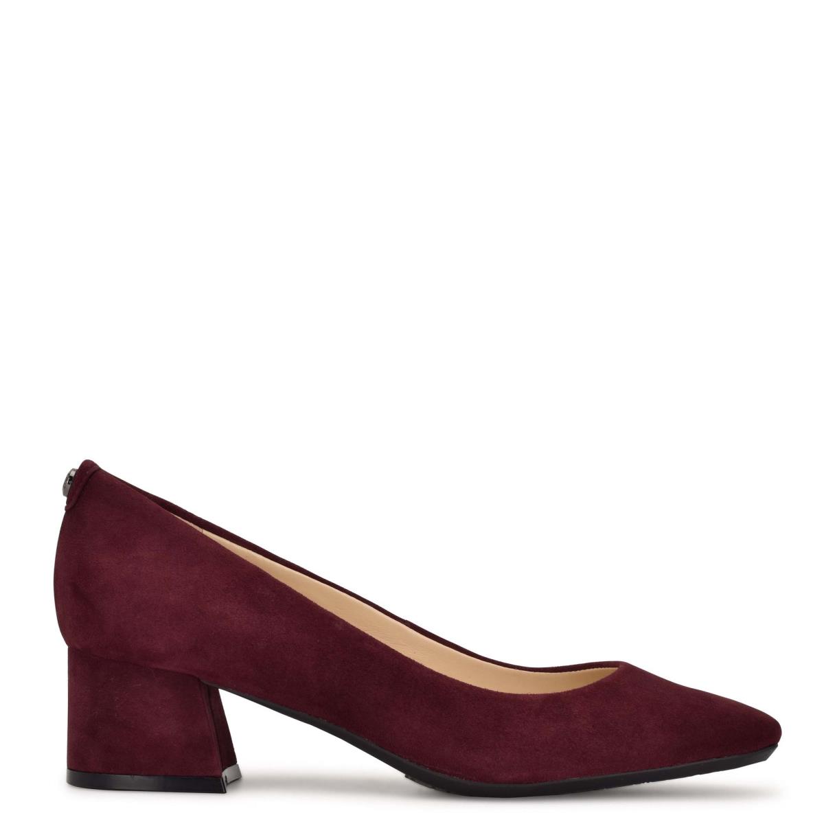 Nine West Cloe 9x9 Block Heel Stiletto Ayakkabı Kadın Claret | 9162FDTLV