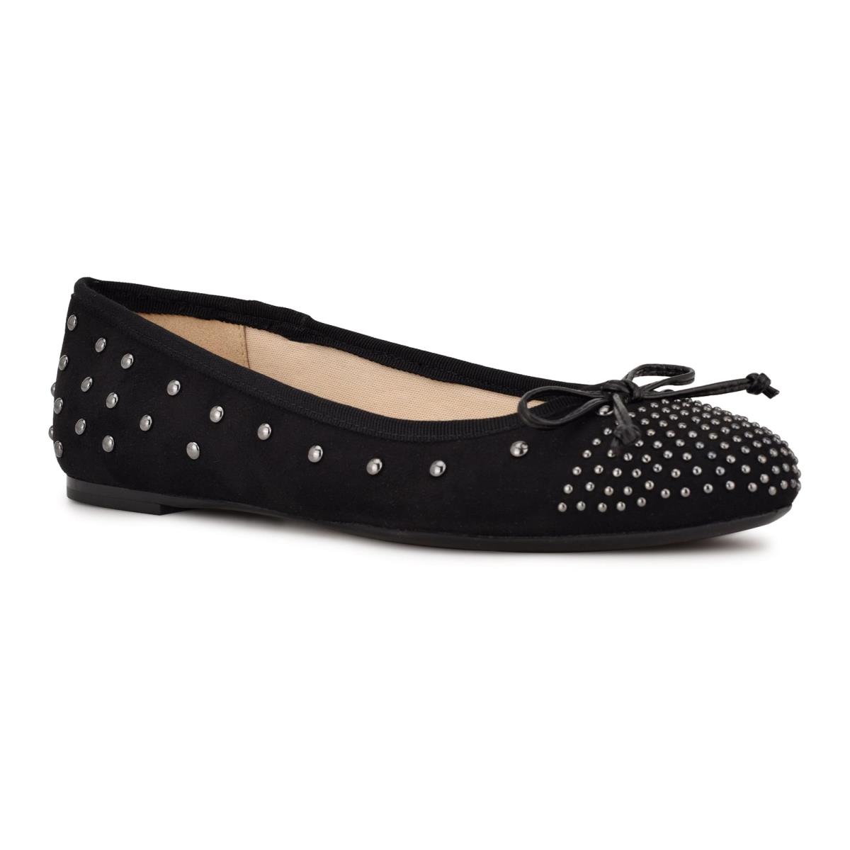 Nine West Curvy Studded Ballet Bale Ayakkabısı Kadın Siyah | 3457WCIUF