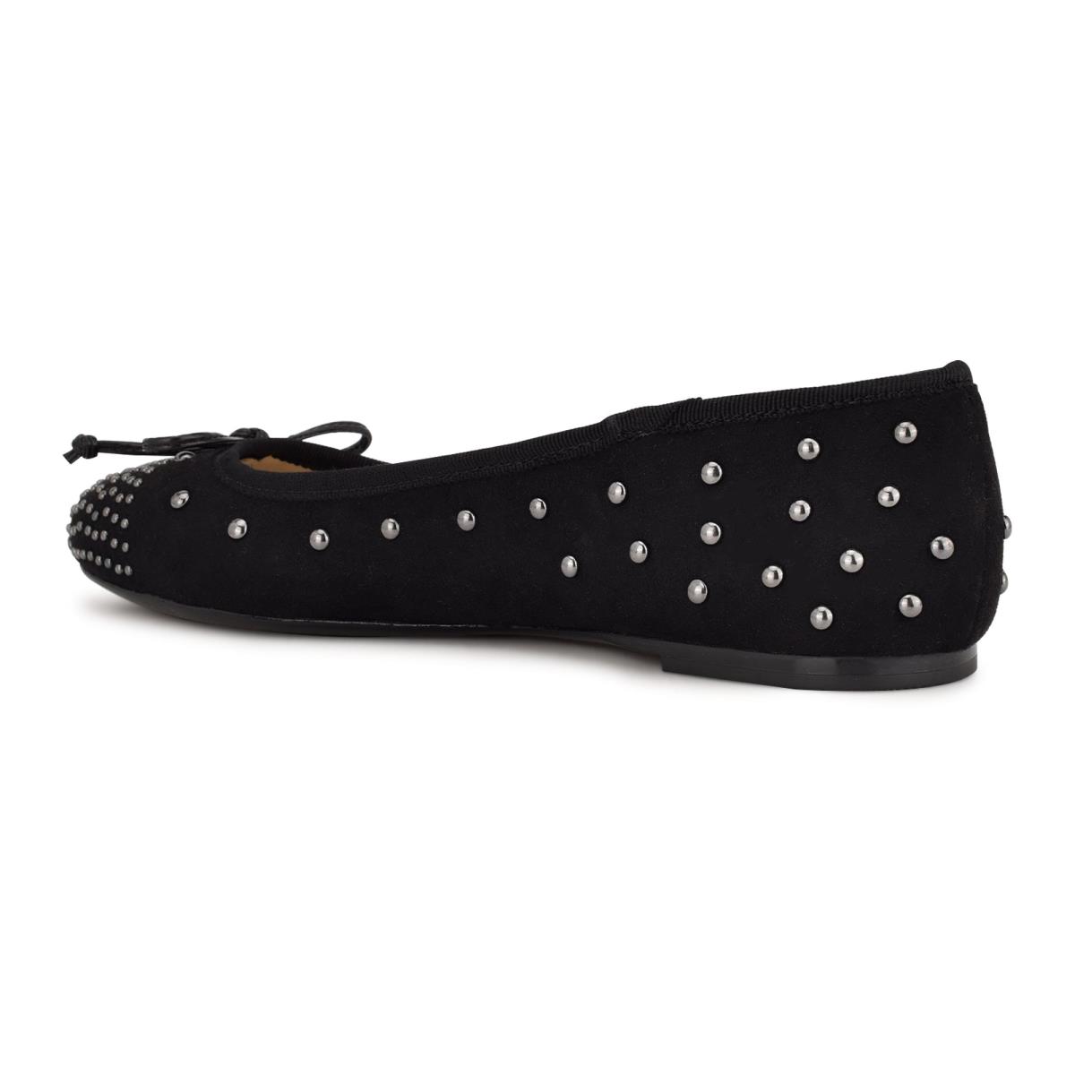 Nine West Curvy Studded Ballet Bale Ayakkabısı Kadın Siyah | 3457WCIUF