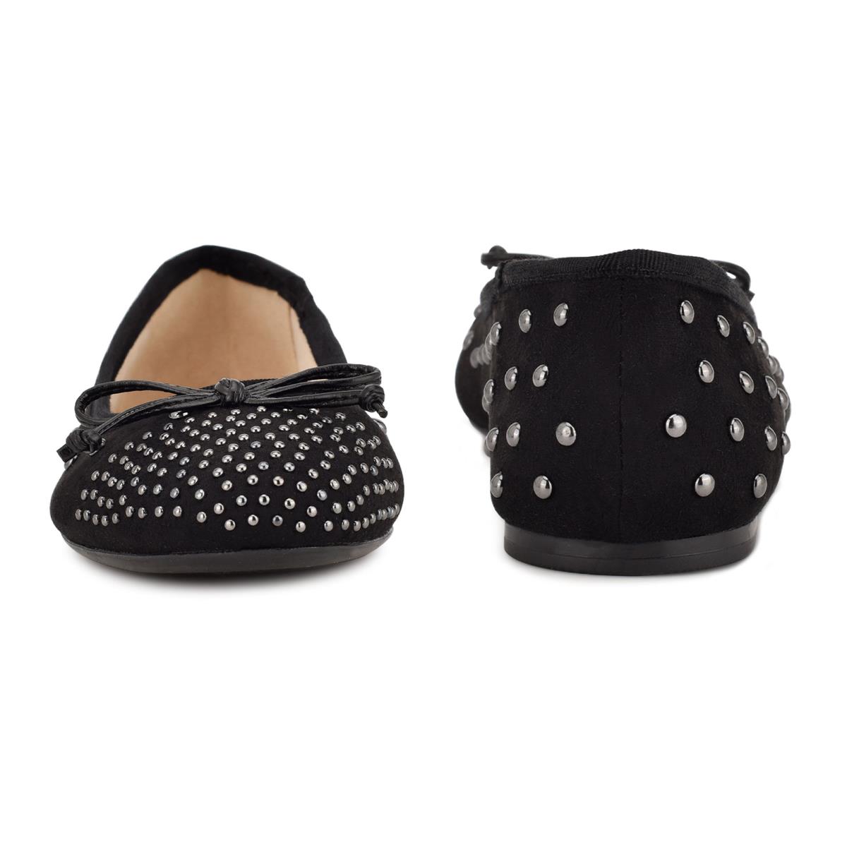 Nine West Curvy Studded Ballet Bale Ayakkabısı Kadın Siyah | 3457WCIUF