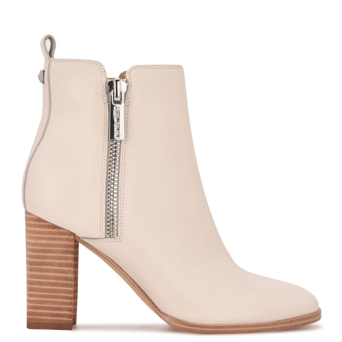 Nine West Dips Block Heel Bot Kadın Bej Rengi | 6523KYBOE