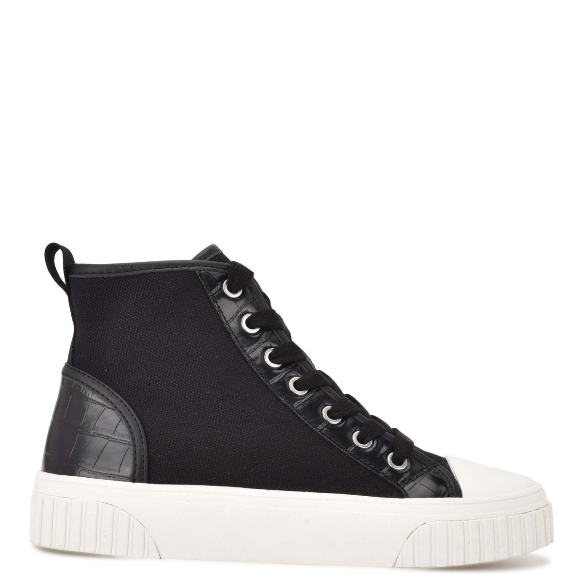 Nine West Dyiane High Top Sneakers Kadın Siyah | 5479GFEXI