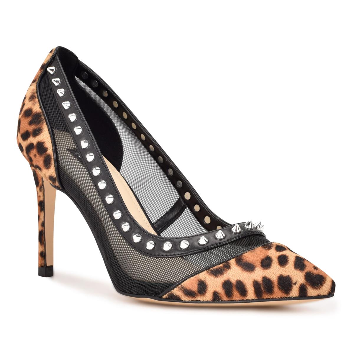 Nine West Erian Pointy Burunlu Stiletto Ayakkabı Kadın Leopar | 0498ZJONF