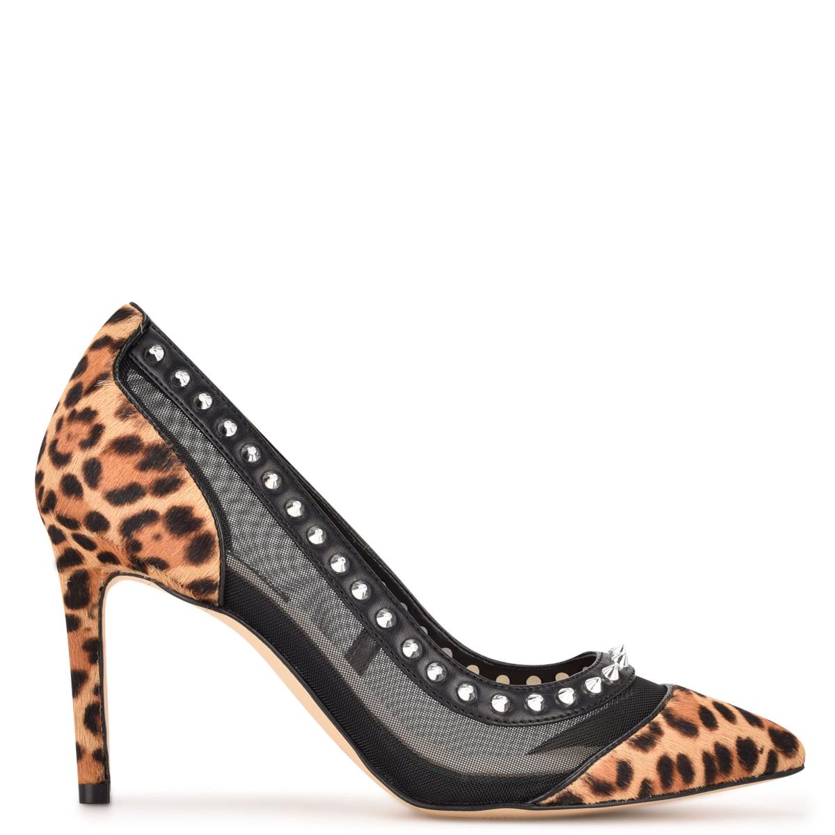 Nine West Erian Pointy Burunlu Stiletto Ayakkabı Kadın Leopar | 0498ZJONF