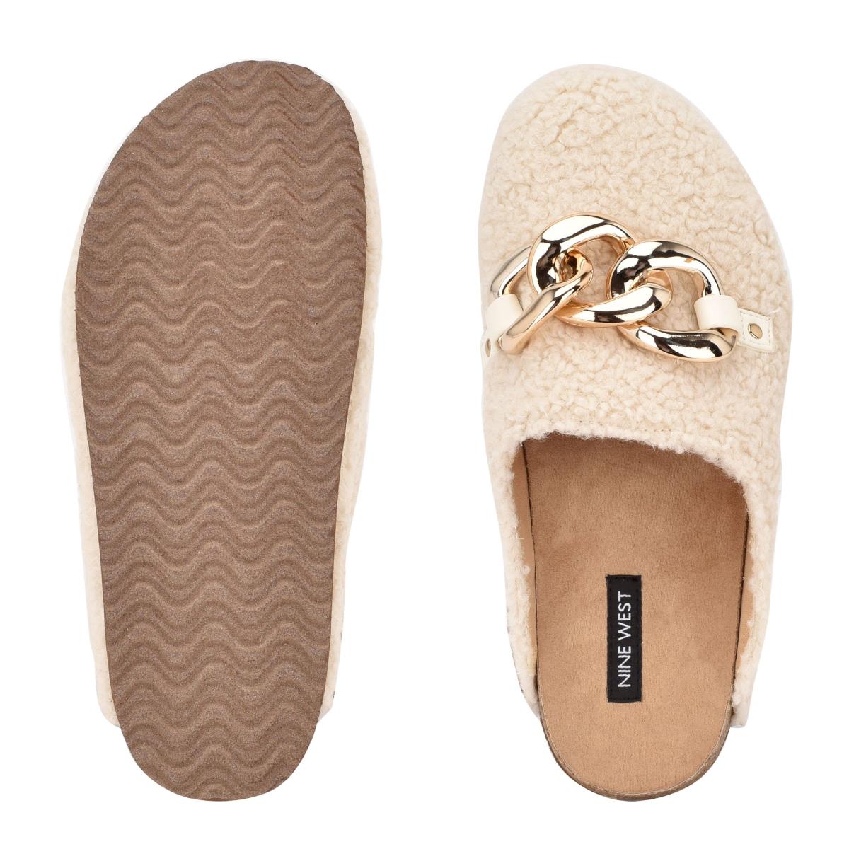 Nine West Everyth Cozy Mule Ayakkabı Kadın Krema | 6584XICAQ