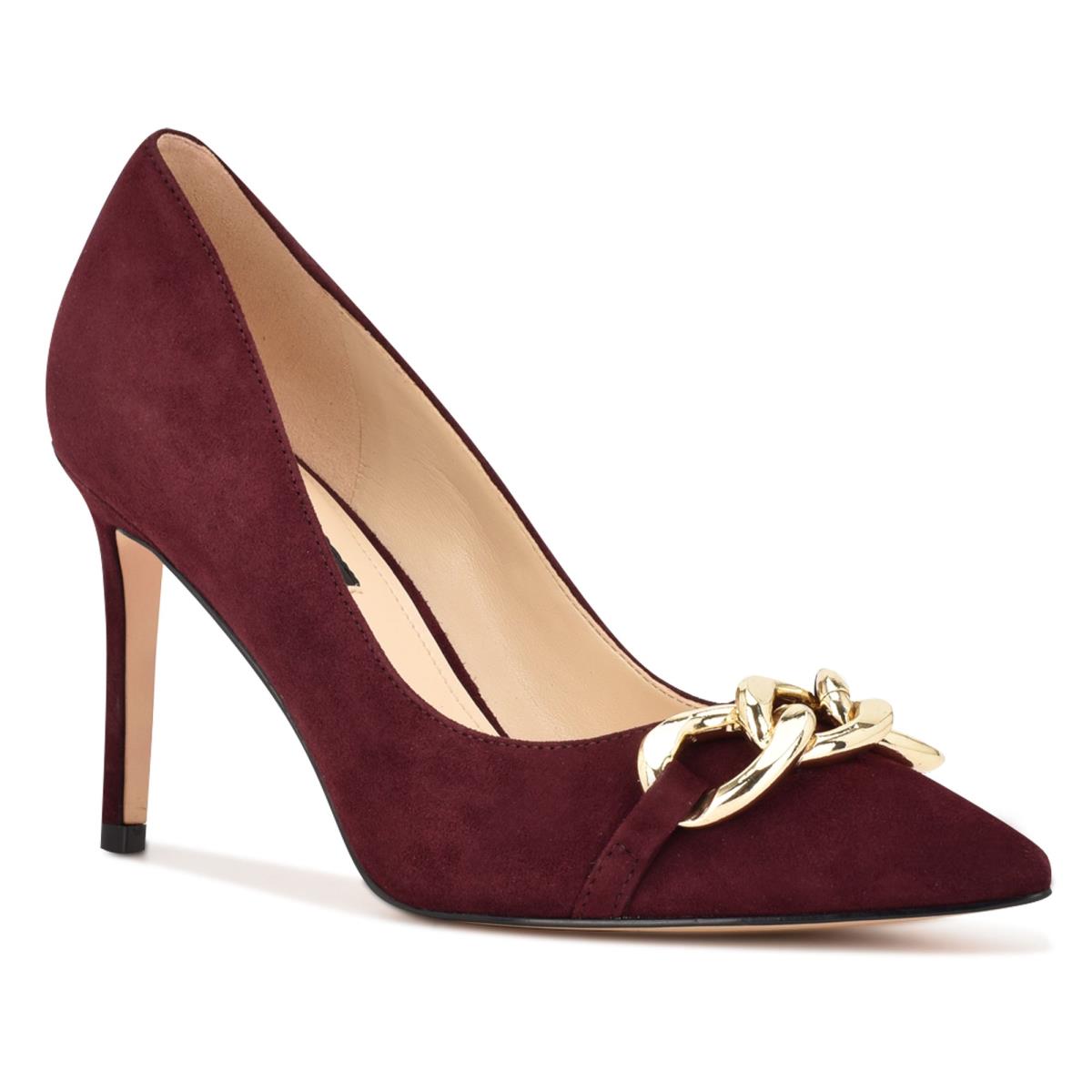 Nine West Ezzie Pointy Burunlu Stiletto Ayakkabı Kadın Bordo | 3681THJKD