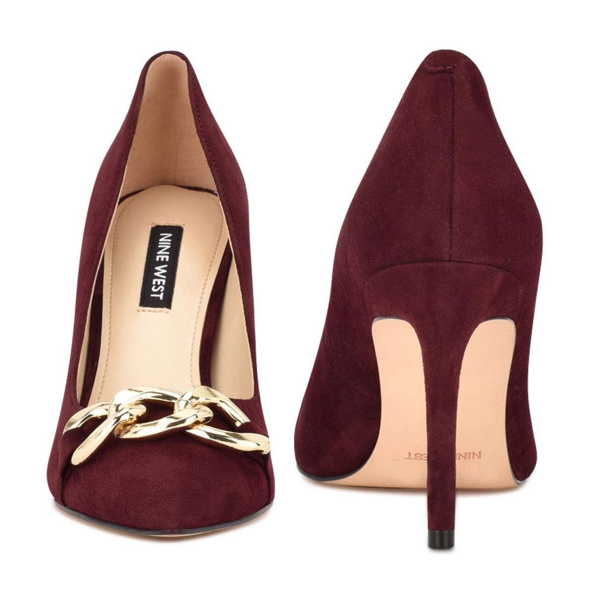 Nine West Ezzie Pointy Burunlu Stiletto Ayakkabı Kadın Bordo | 3681THJKD