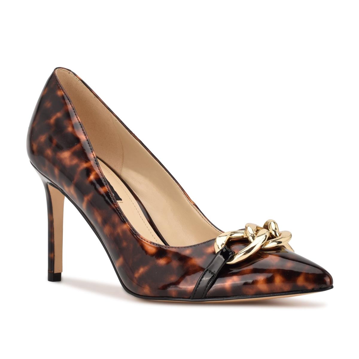 Nine West Ezzie Pointy Burunlu Stiletto Ayakkabı Kadın Kahve | 6879ZXRDO