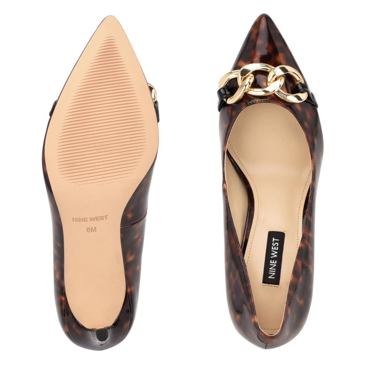 Nine West Ezzie Pointy Burunlu Stiletto Ayakkabı Kadın Kahve | 6879ZXRDO