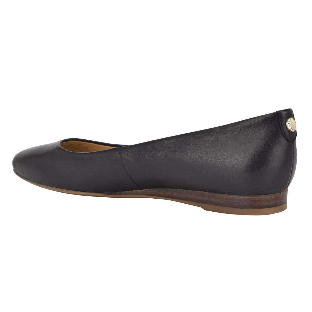 Nine West Ferdi 9x9 Pointy Burunlu Flats Kadın Siyah | 7602XSYUW