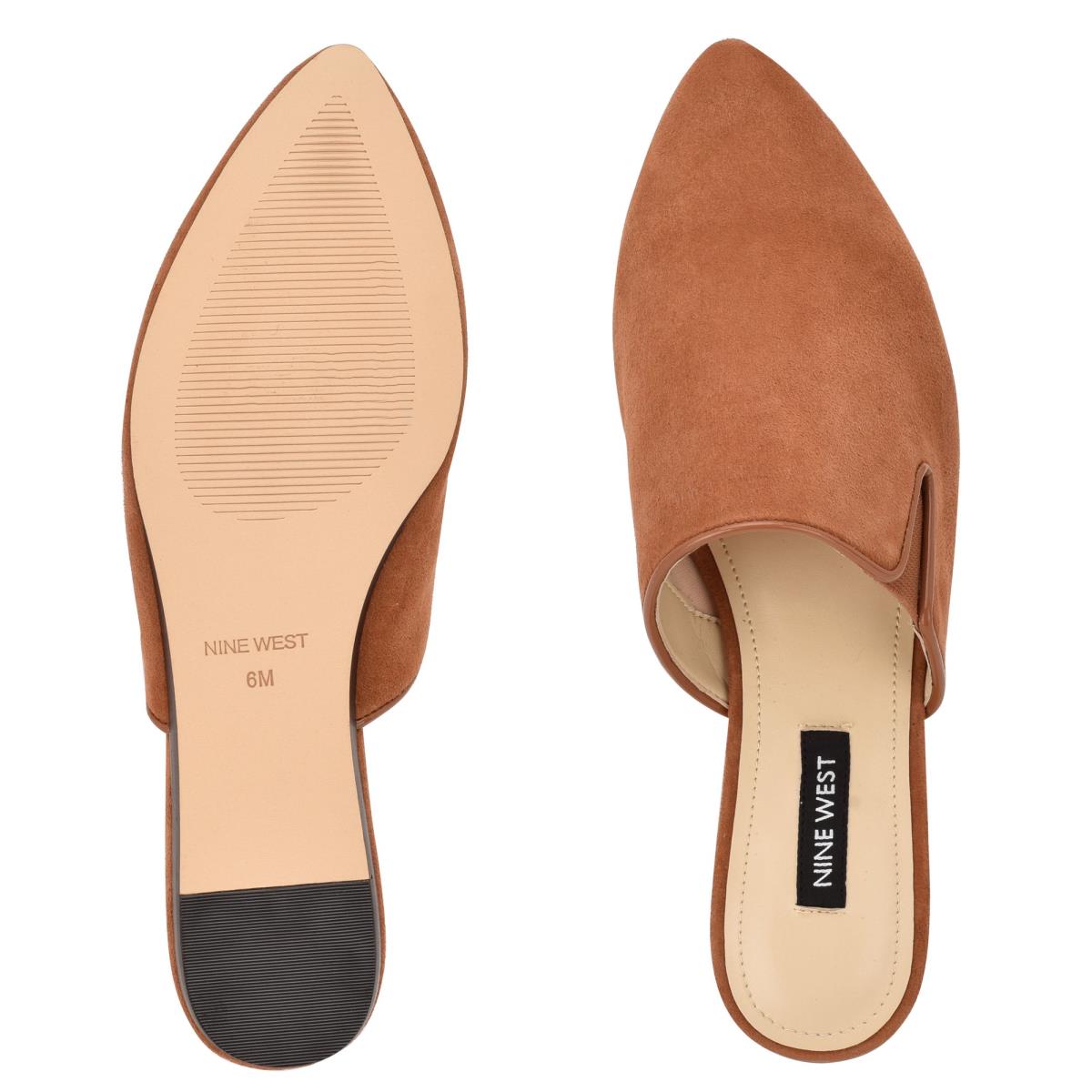 Nine West Freeda Pointy Burunlu Mule Ayakkabı Kadın Koyu Bej Rengi | 0634QYITD