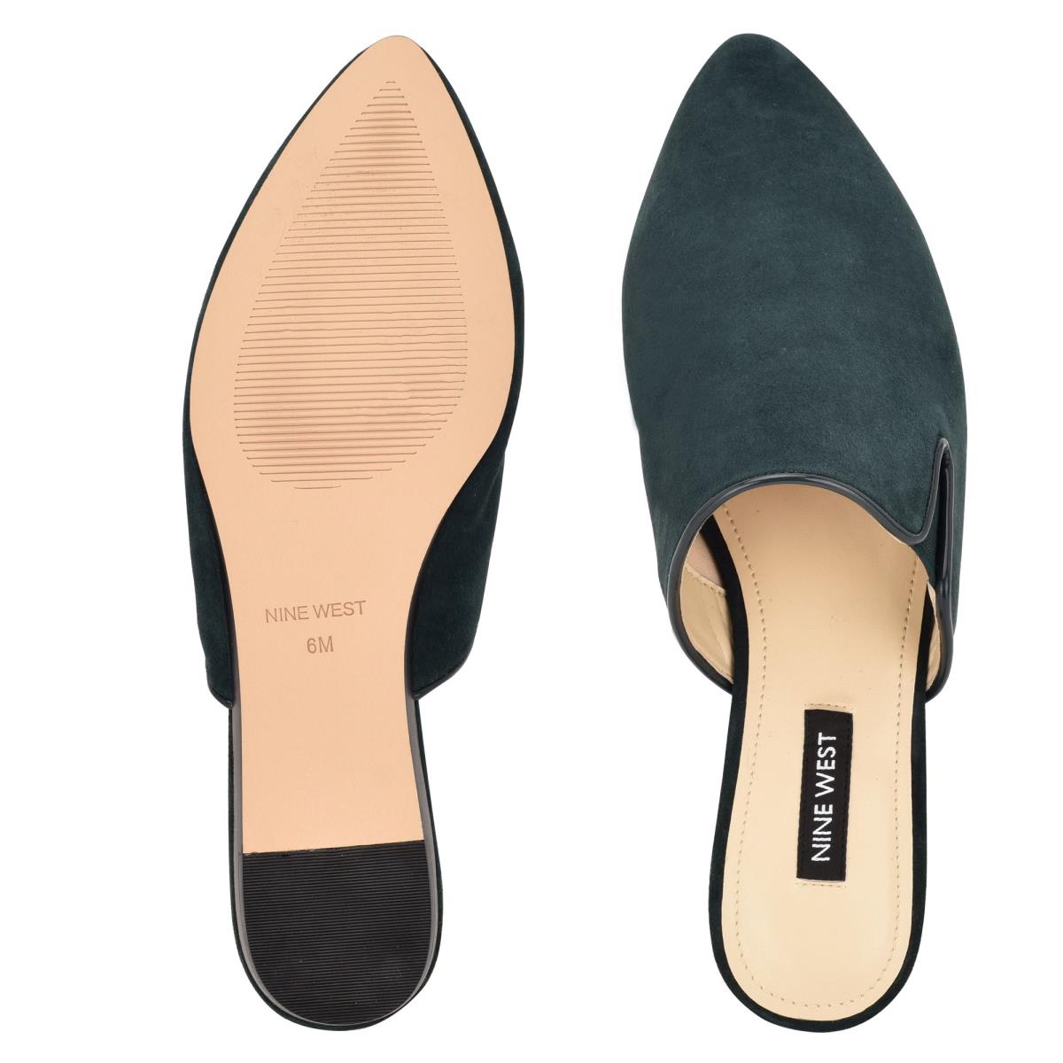 Nine West Freeda Pointy Burunlu Mule Ayakkabı Kadın Zeytin Yeşili | 1684AGWFM