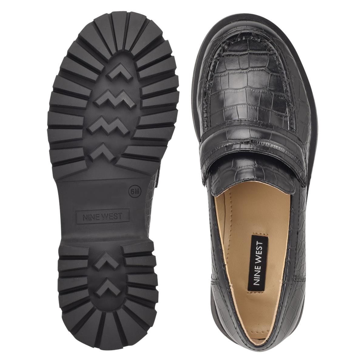 Nine West Garren Lug Sole Loafer Ayakkabı Kadın Siyah | 1847AGMSU