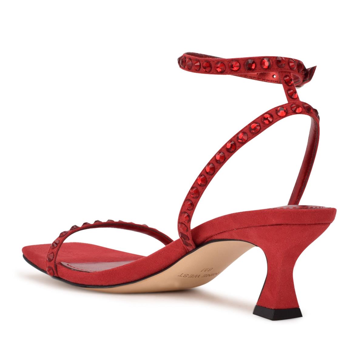 Nine West Giena Ankle Askılı Elbise Sandalet Kadın Kırmızı | 9026BSXAE