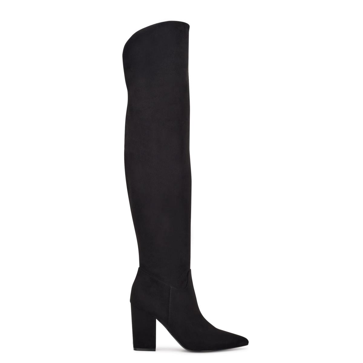 Nine West Goforit Over The Knee Topuklu Bot Kadın Siyah | 3482NSJFD