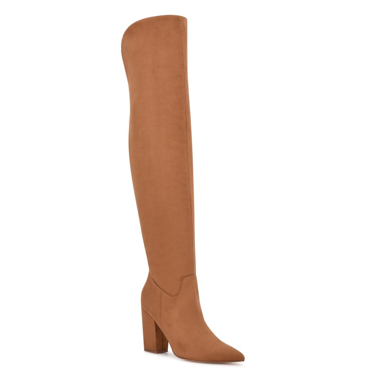 Nine West Goforit Over The Knee Topuklu Bot Kadın Kahverengi | 5914UIJVE