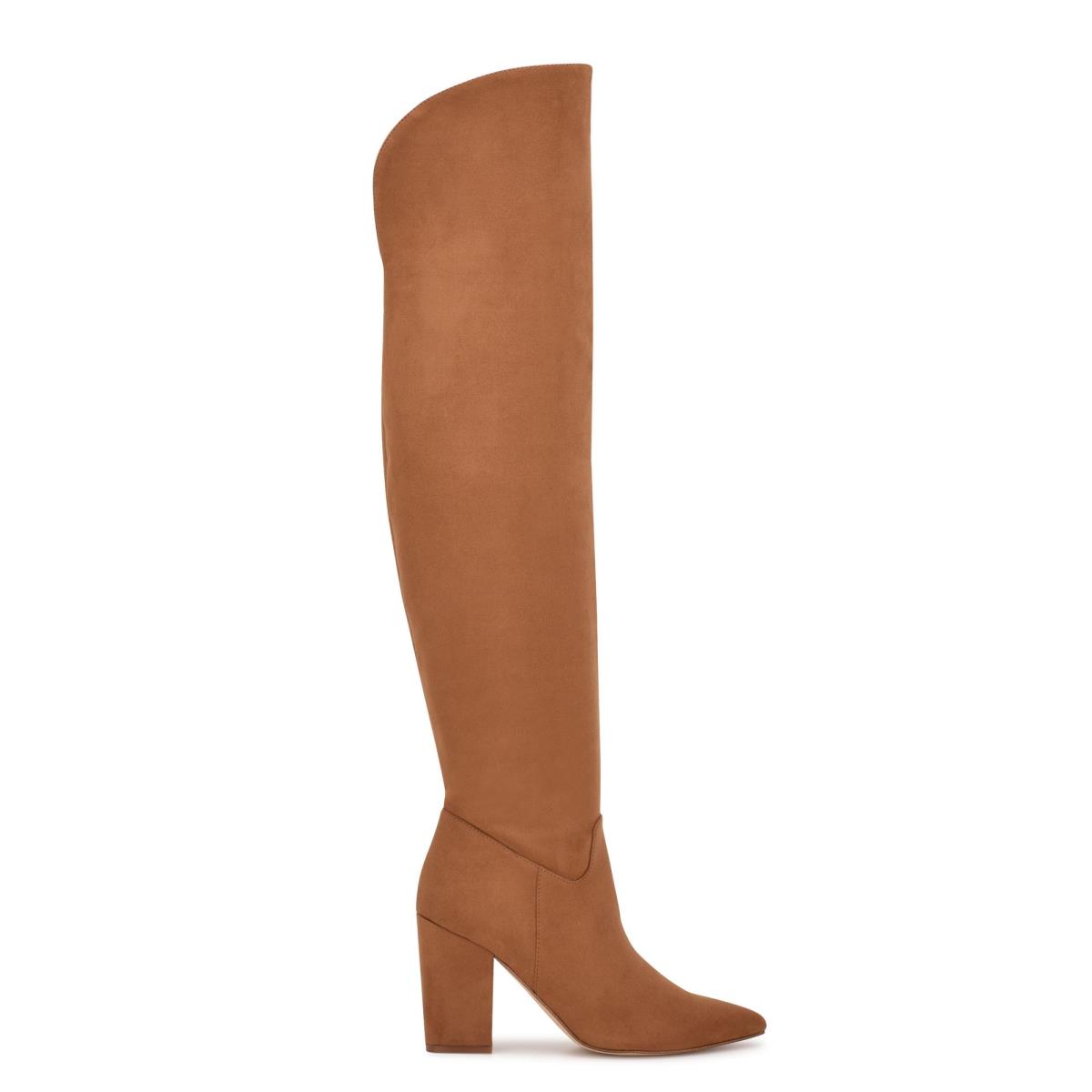 Nine West Goforit Over The Knee Topuklu Bot Kadın Kahverengi | 5914UIJVE